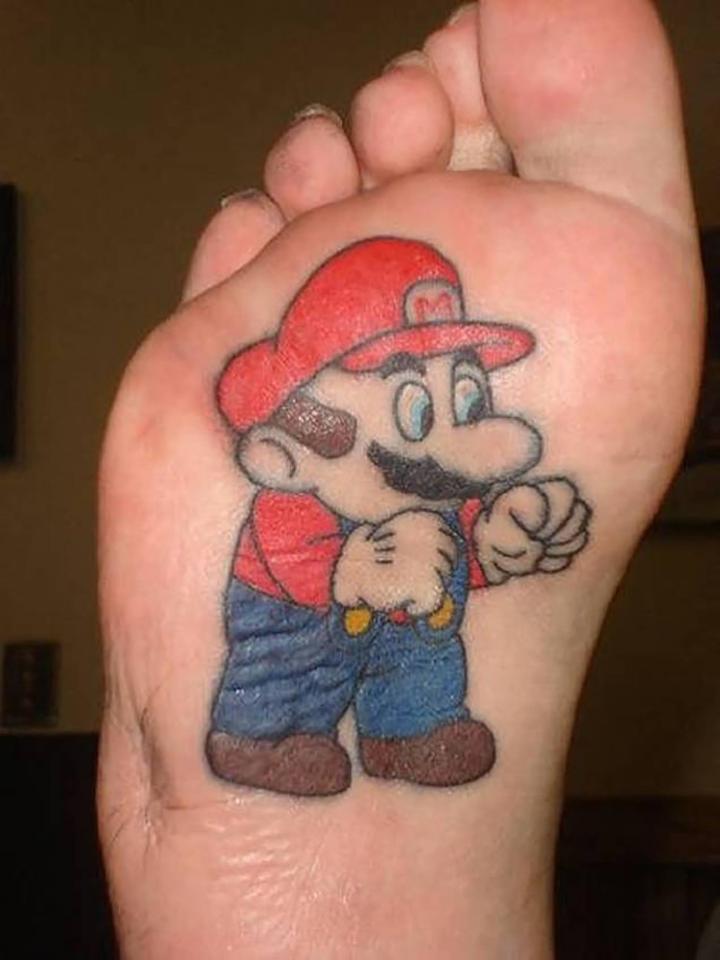  Super Mario has also been honoured forever with this sole-ful tribute