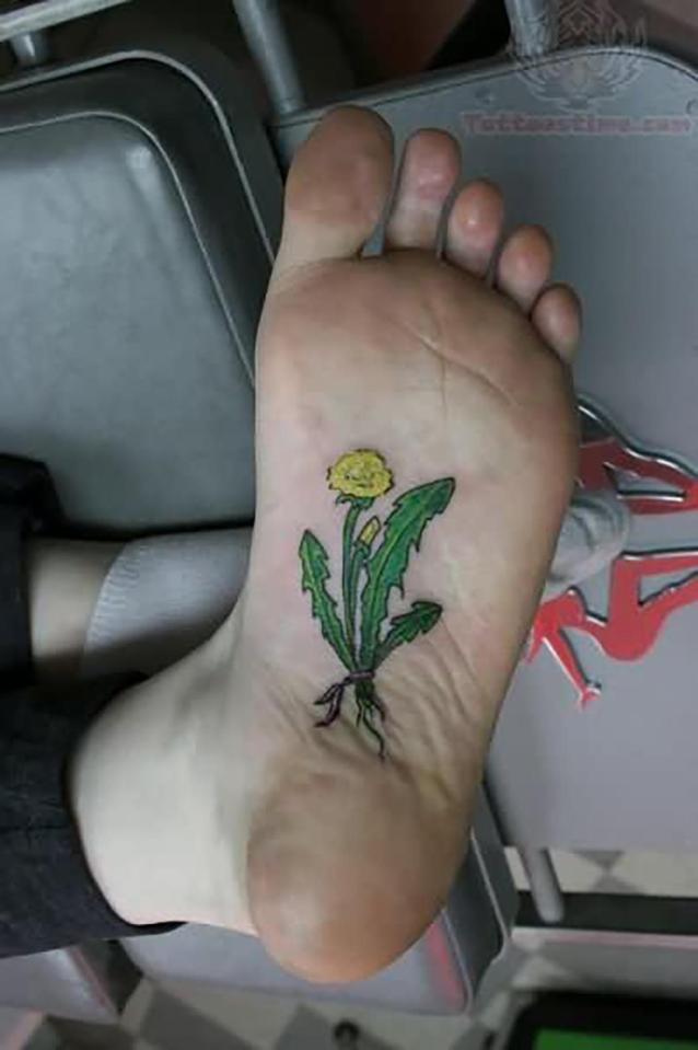  You wouldn't think someone would want to always be stepping on a thistle but this body art fan disagrees