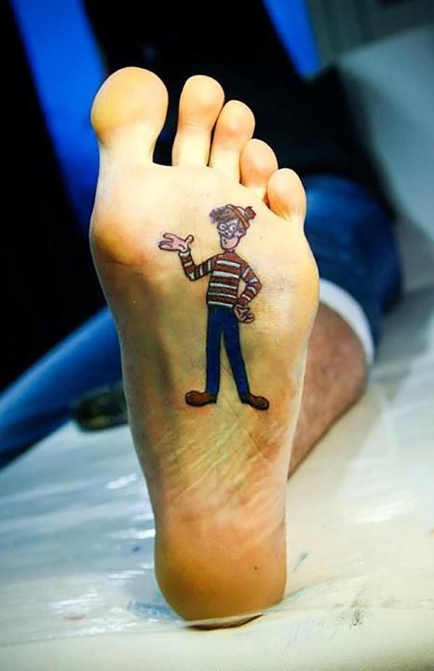  Found him! Where's Wally makes an appearance in this piece of body art