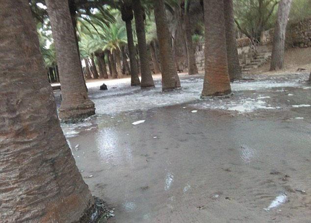 The mini-tsunami flooded streets and parks