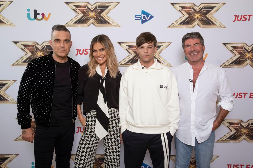 Robbie William, Ayda Field, Louis Tomlinson and Simon Cowell together at The X Factor 2018 launch 