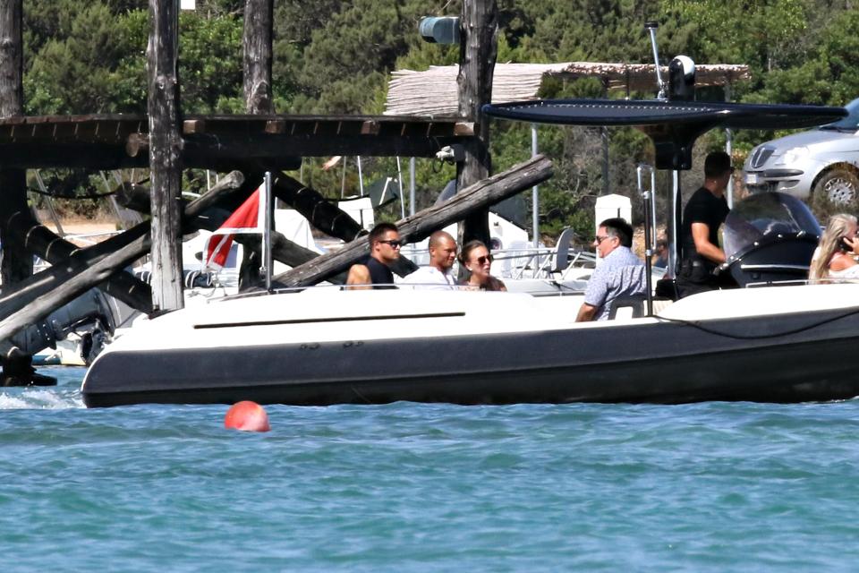  The Topshop heiress and model were joined by friends on the boat