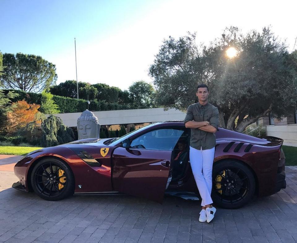  Ronaldo's luxury collection of cars are kept in an underground garage