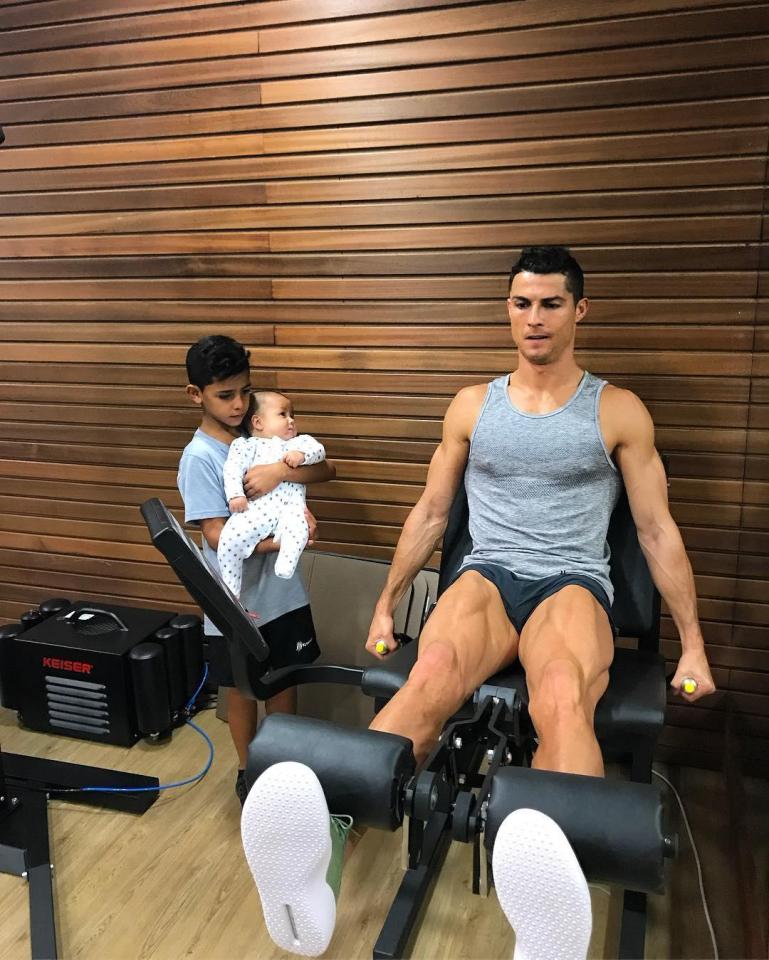  Ronaldo regularly posts images of him in his home gym