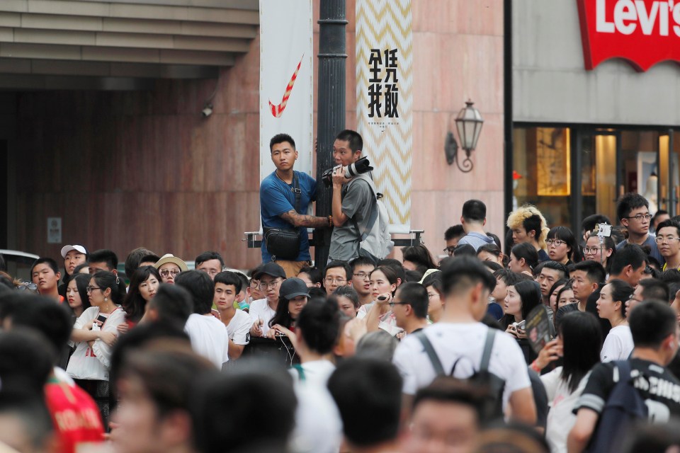 Fans even climbed lampposts just to catch a glimpse of Cristiano Ronaldo