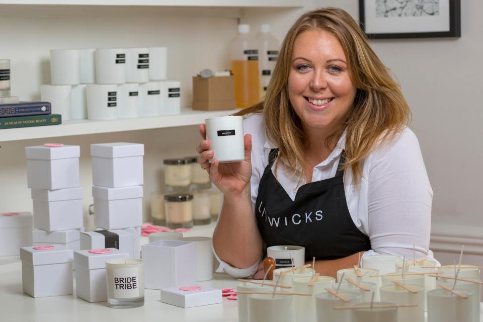  Rebecca Cope, 34, taught herself to make candles by watching YouTube videos