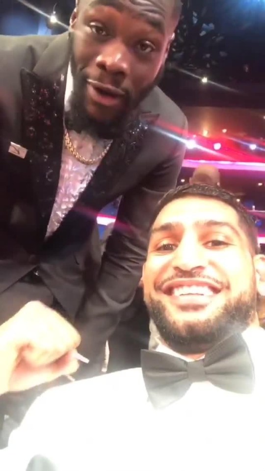 Amir Khan also met fellow boxer Deontay Wilder at the bash