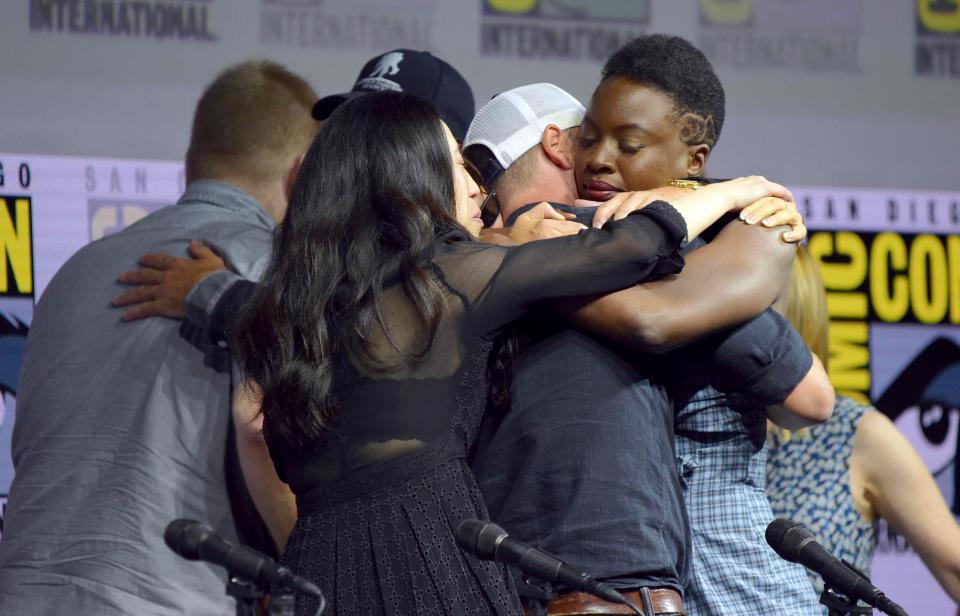  Andrew's co-stars gave him a big hug after he announced his plans to leave