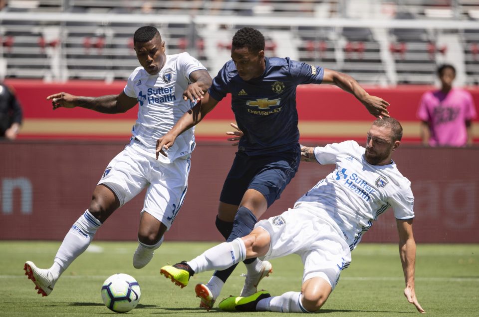 Anthony Martial played against San Jose Earthquakes before heading home for his child's birth