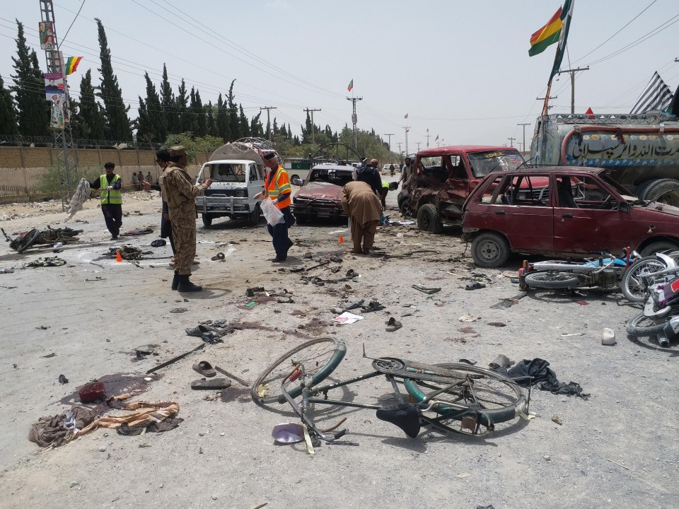 Suicide bomb attack outside a polling station during general elections in Quetta, Pakistan