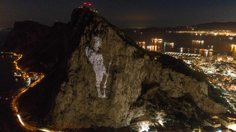  The poignant image, the largest of its kind projected on the Rock, comes ahead of November's centenary