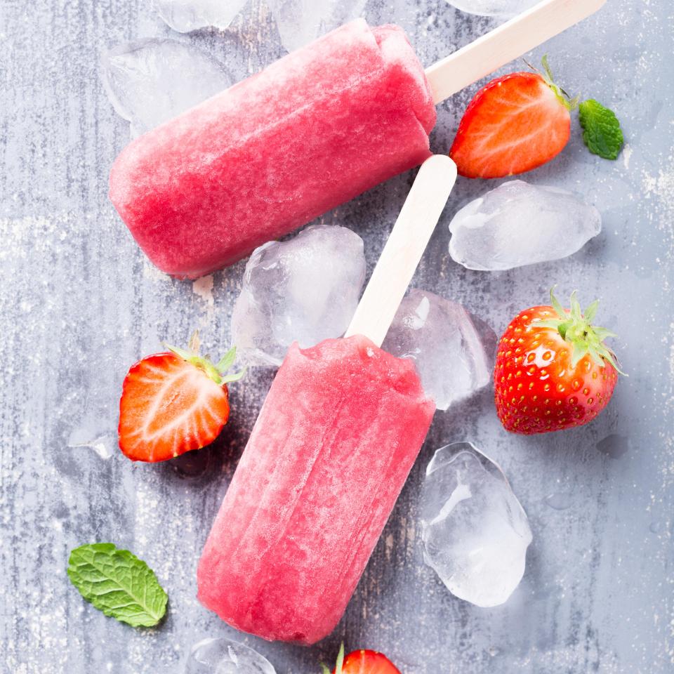  Strawberry ice lollies couldn't be any easier to make