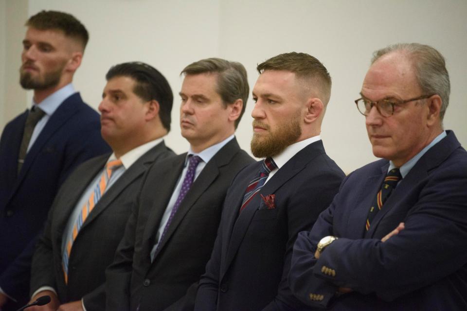 McGregor looked stony faced in court as he pleaded guilty