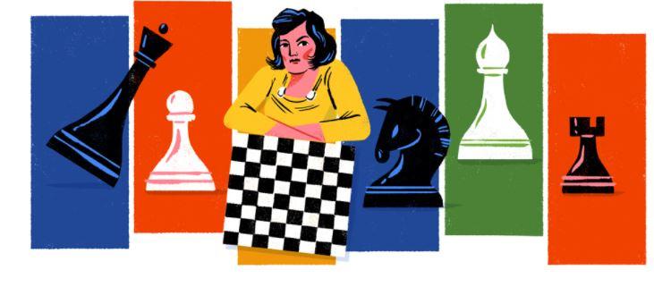  A Google Doodle marking the chess player on her 114th birthday