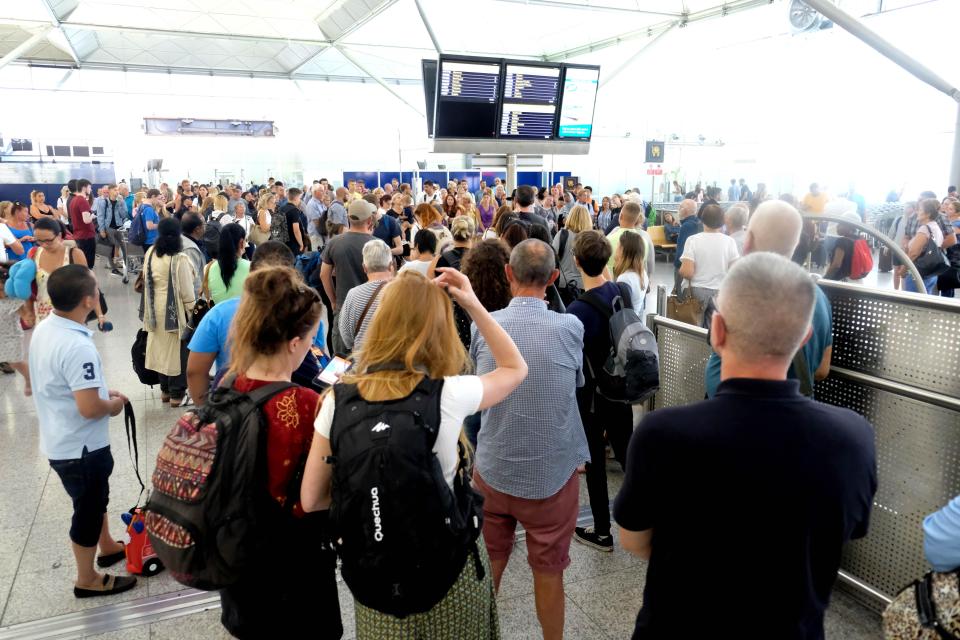  Thousands of passengers were waiting for delayed flights on a chaotic day at Stansted Airport