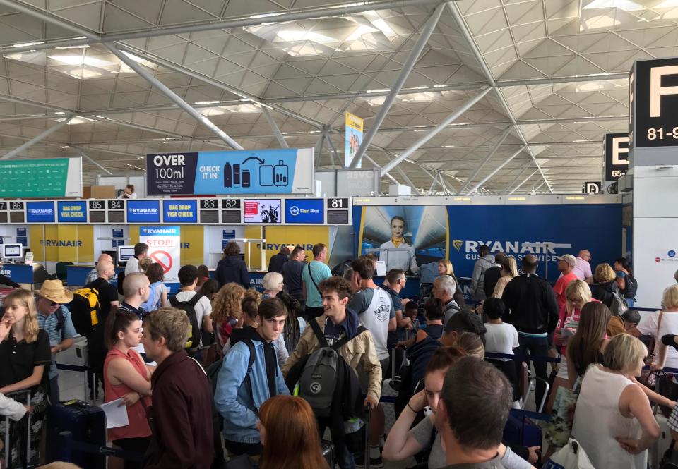  A spokesman for the airport said the long queues were the result of passengers who had stayed overnight in the airport trying to rebook cancelled flights