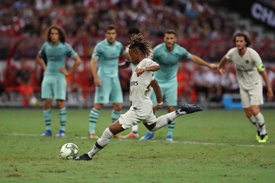  Christopher Nkunku equalised from the penalty spot after Sead Kolasinac gave away the spot-kick