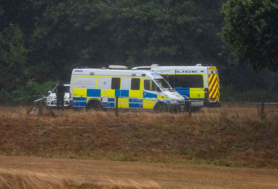  Hampshire Police search the woodland near Southampton Sports Centre