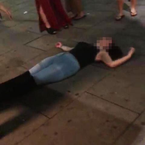  The girl, 18, who we are not naming, was out cold for five minutes as she lay covered in blood outside nightclub