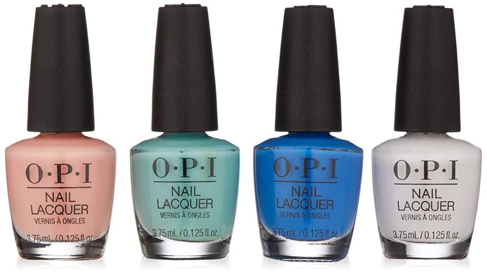  The mini pack of four spring shades from OPI's are now available for a discount price