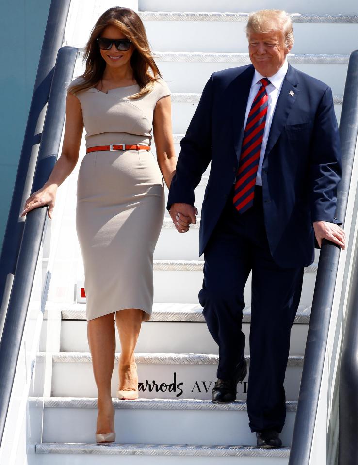  The First Lady and President Trump arrived in London and 48-year-old Melania sported a paired-back, sophisticated look for the occasion.