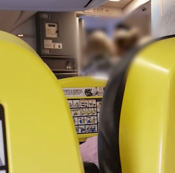  Disturbing footage showed a middle-aged woman having a panic attack on a baking hot Ryanair aircraft that was grounded at Malaga Airport