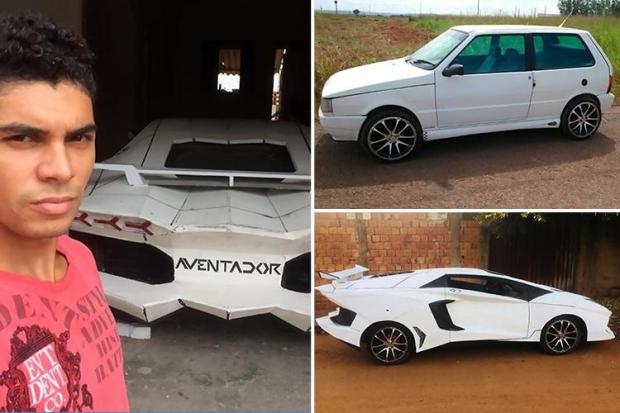 Mechanic turns Fiat Uno into a Lamborghini Aventador