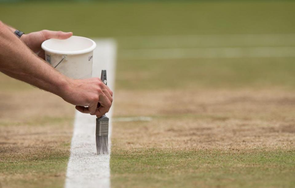  Grant's team of 34 meticulously prepare every court for the Championships