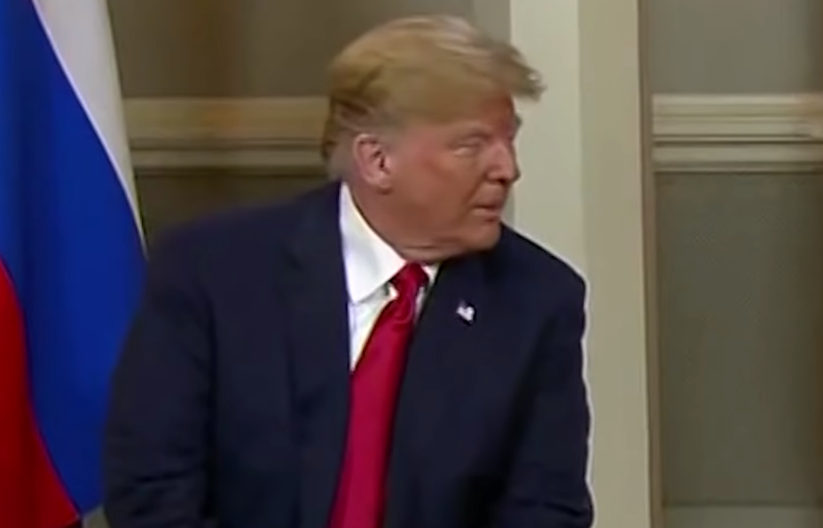 Trump, 72, gave the Russian leader a cheeky wink before saying a few words for the cameras