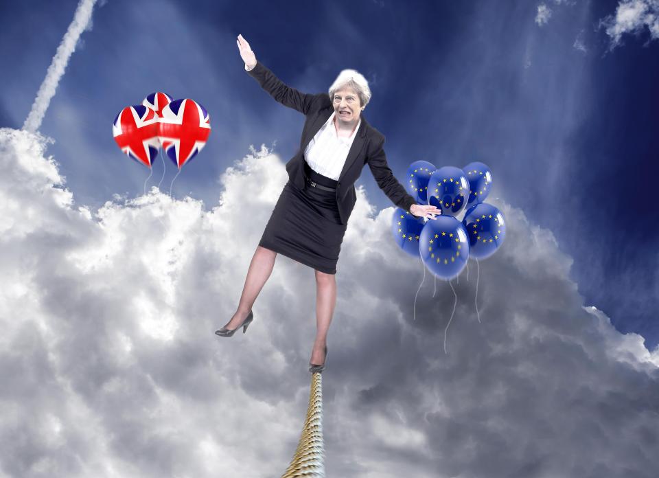  Theresa May has been walking an impossible tightrope this past year with Remoaners to her left and hard-line Brexiteers to her right