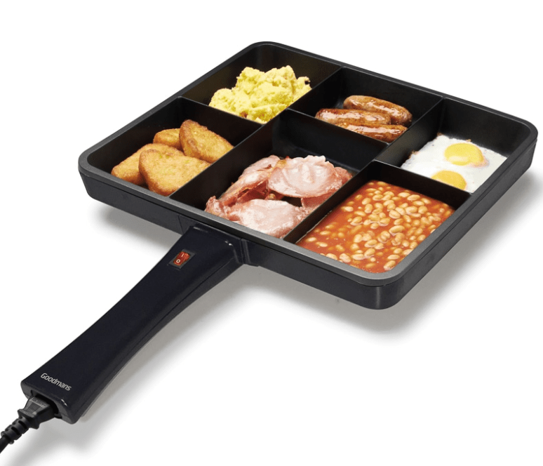  Save on washing up and cook a full meal in one pan with the Goodmans Multi Frying Pan, now selling for a discount price