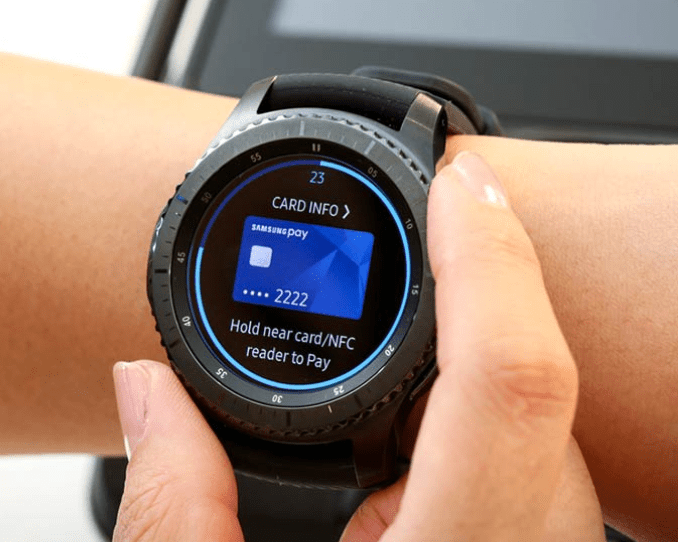  The Gear S3 currently lets you make NFC payments using the Samsung Pay app