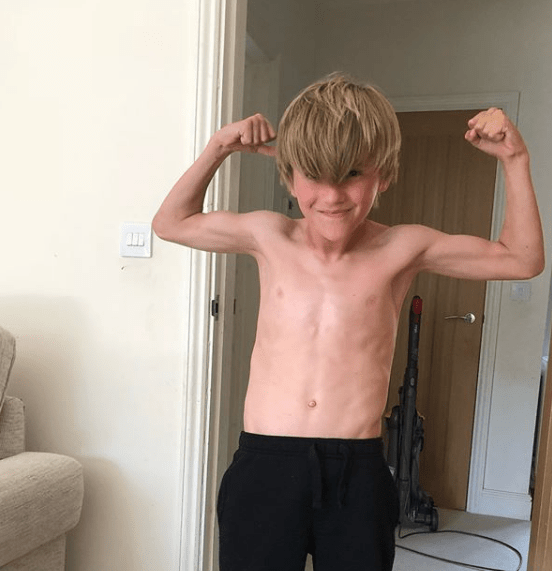  Kerry Katona has come under fire from fans for encouraging her ten-year-old son Max to lift weights