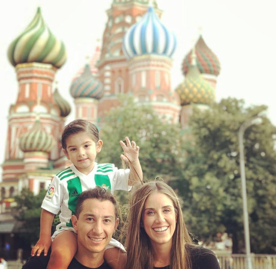  Andres Guardado helped Mexico stun Germany in one of the shocks of the World Cup but has also found time to relax with wife Sandra de =