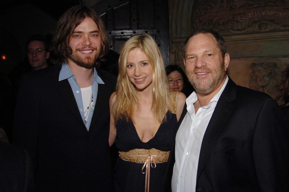  Mira Sorvino, seen here with Weinstein and her husband Chris Backus, has accused the movie mogul of 'derailing' her career