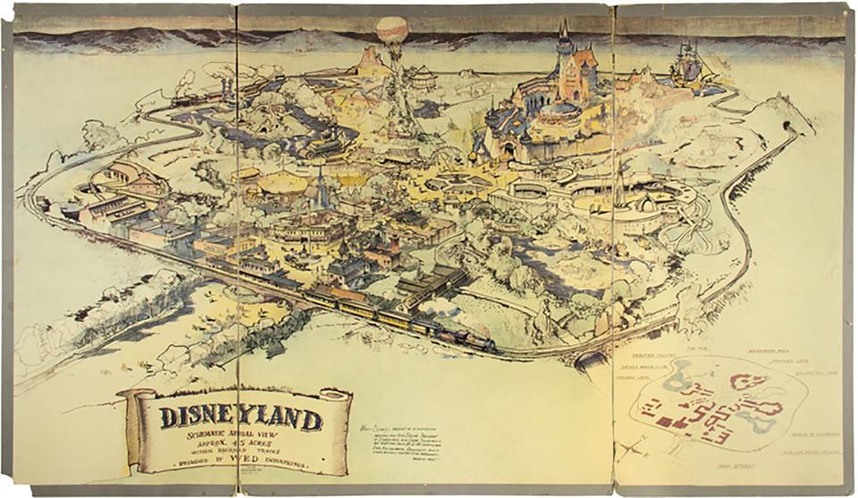  A map of the original layout of Disneyland