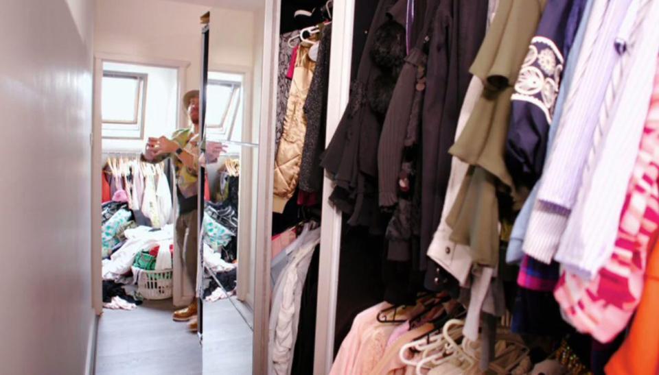 Katie's walk-in wardrobe was a right mess