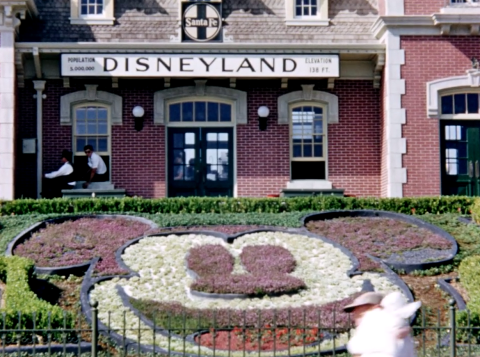  The Mickey Mouse flowerbed that remains to this day is shown in the clip