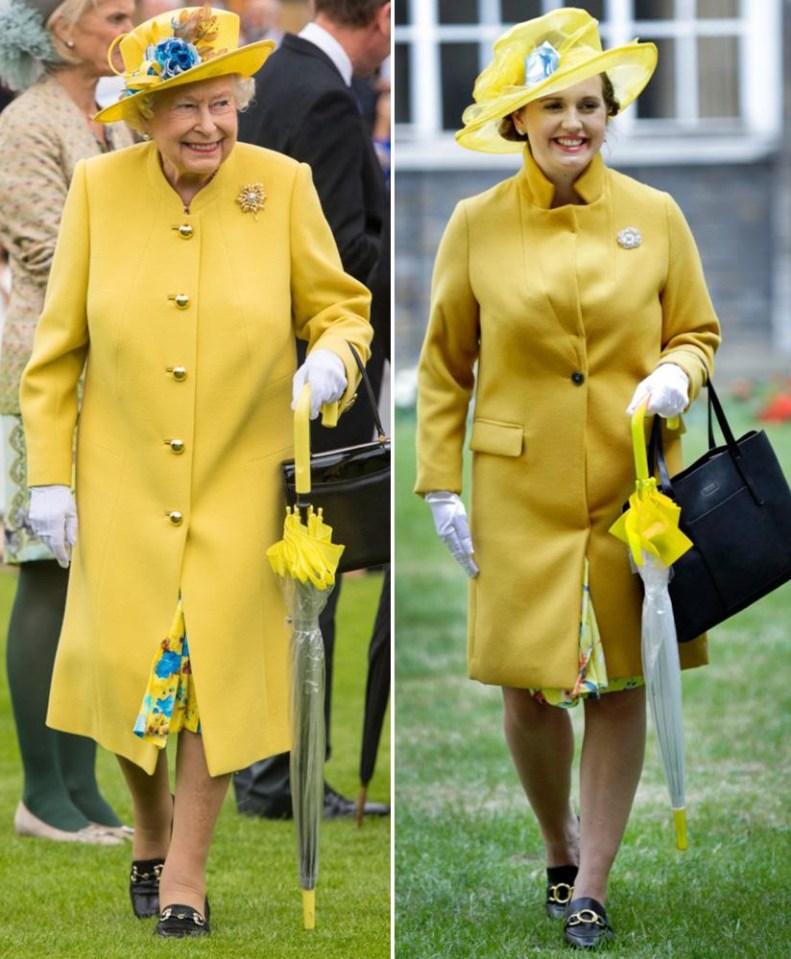 Lauren felt anything but mellow in this bright yellow outfit. Fortunately, she had a giant brolly to save her from any drizzle