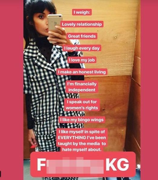  Jameela kickstarted the social media campaign earlier this year by 'weighing' herself in relation to her 'life achievements'