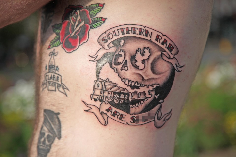 A fed-up Southern Rail passenger paid to get a tattoo reading ‘Southern Rail are s***’ on his ribs