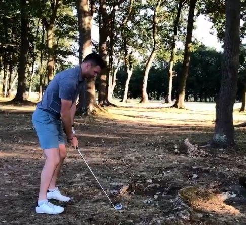  Anderson was enjoying a round with Broad at Stoke Park in Buckinghamshire