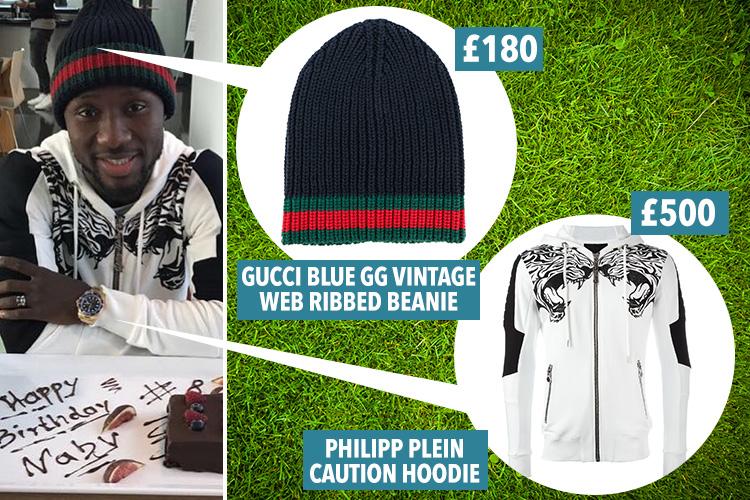  Keita wearing Gucci beanie and Philipp Plein hoodie while out celebrating his birthday