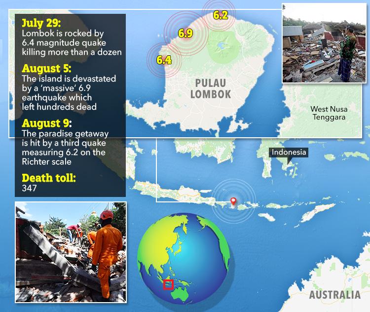  Lombok was pummelled by three powerful earthquakes which left thousands of people homeless and killed hundreds