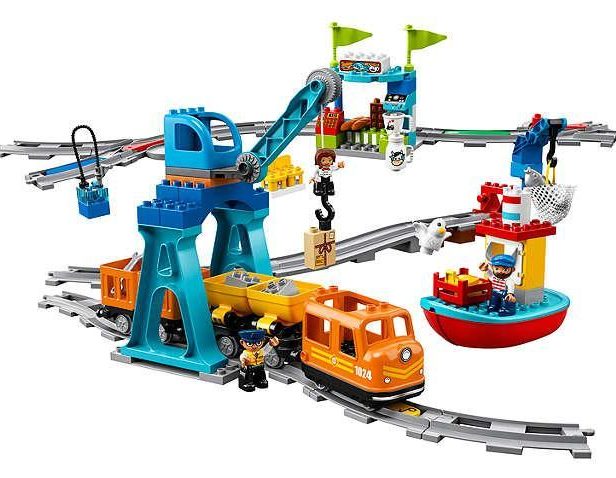  The model train is suitable for kids who aren't old enough to play with Lego