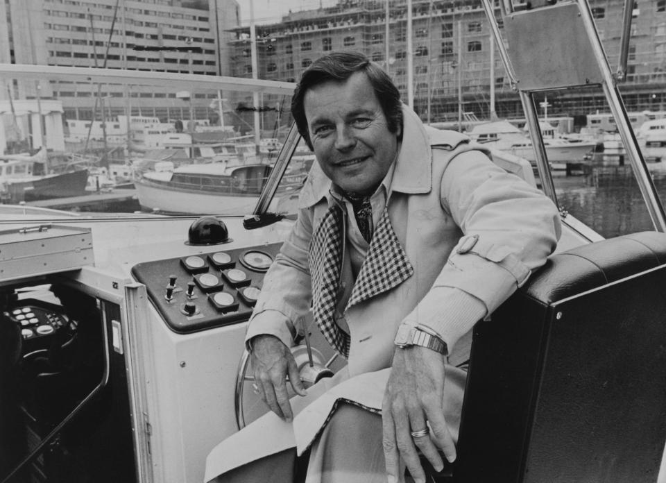  American actor Robert Wagner aboard a powerboat