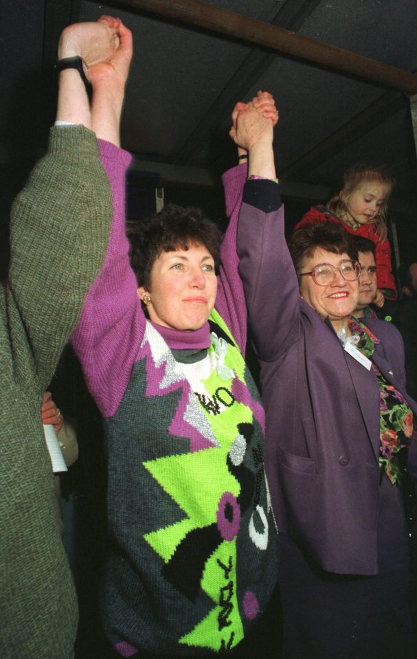  McHugh, centre, took the peace rallies to Belfast and London