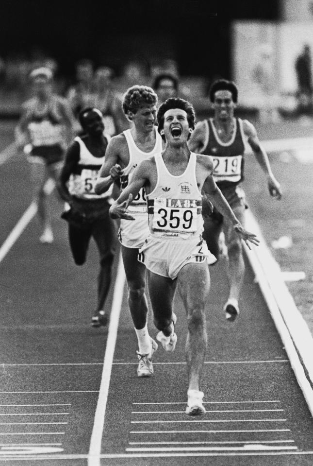  Coe winning the gold medal in the 1500m at the 1984 Olympics