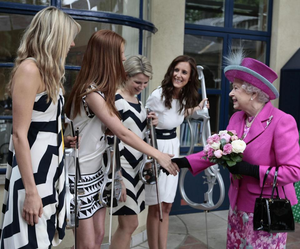  The quartet performed in front of Queen Elizabeth at the  250th anniversary of George Frideric Handel