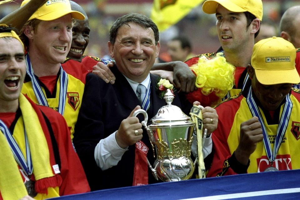  Taylor, pictured winning Division One Play-Off final, managed Watford for 15 years across two different stints